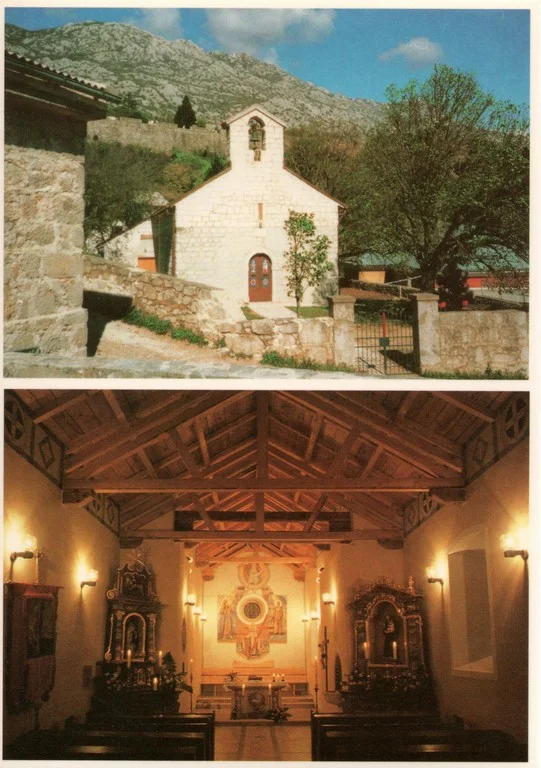 Cesarica – church façade and interior